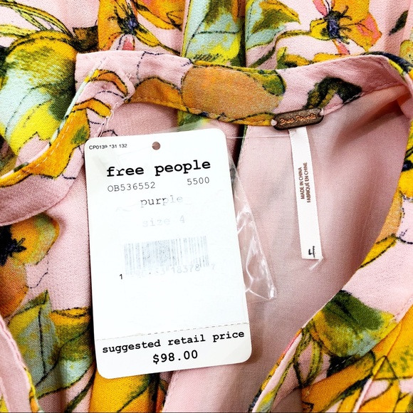 [ free people ]  tegan long sleeve floral dress - Picture 8 of 8